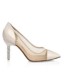 【送料無料】 ソフィアウェブスター レディース パンプス シューズ Jasmine Embellished-Heel Leather & Mesh Pumps ivory satin mesh