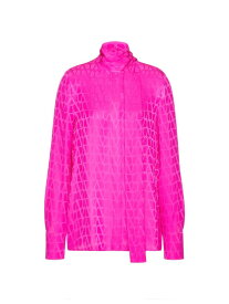 【送料無料】 ヴァレンティノ レディース シャツ ブラウス トップス Toile Iconographe Silk Jacquard Blouse pink