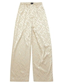 【送料無料】 バレンシアガ レディース ナイトウェア アンダーウェア Large Allover Logo Pajama Pants beige