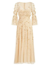 【送料無料】 セイア レディース ワンピース トップス Zolene Tulle Embellished Midi Dress champagne