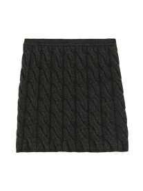 【送料無料】 セオリー レディース スカート ボトムス Wool-Blend Cable-Knit Miniskirt charcoal