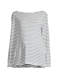 【送料無料】 ノム レディース シャツ トップス Nicolette Striped Boatneck Top navy