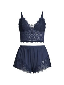 【送料無料】 コサベラ レディース ナイトウェア アンダーウェア Allure Camisole & Boxer Pajama Set navy