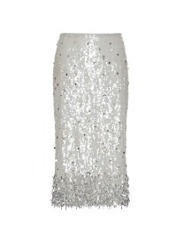 【送料無料】 ヴァレンティノ レディース スカート ボトムス Tulle Illusione Embroidered Skirt silver