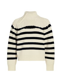 【送料無料】 バッシュ レディース ニット・セーター アウター Palo Crochet Stripe Sweater ecru