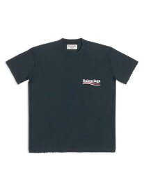 【送料無料】 バレンシアガ レディース Tシャツ トップス Political Campaign T-Shirt Small Fit washed black