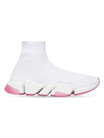 【送料無料】 バレンシアガ レディース スニーカー シューズ Speed 2.0 Recycled Knit Sneakers With Transparent Sole white pink
