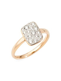 【送料無料】 ポメラート レディース リング アクセサリー Sabbia 18K Rose Gold & Diamond Rectangular Ring rose gold