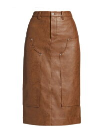 【送料無料】 レイルズ レディース スカート ボトムス Amos Faux Leather Midi Skirt russet