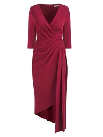 【送料無料】 ケイ アンジャー レディース ワンピース トップス Leena Draped Midi-Dress crimson