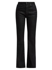 【送料無料】 エージージーンズ レディース デニムパンツ ジーンズ ボトムス Alexxis High-Rise Letherette Boot-Cut Jeans super black