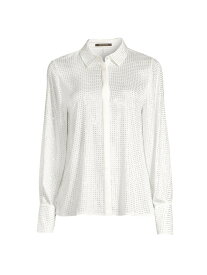 【送料無料】 コビーハルペリン レディース シャツ ブラウス トップス Callie Studded Silk-Blend Blouse ivory