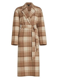 【送料無料】 エーティーエム レディース ジャケット・ブルゾン アウター Plaid Flannel Oversized Wool Coat natural beige multi