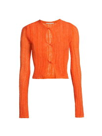 【送料無料】 ステラマッカートニー レディース ニット・セーター カーディガン アウター Open-Knit Long-Sleeve Cardigan orange