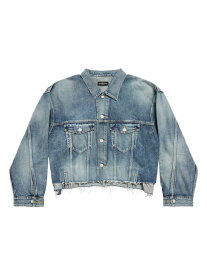 【送料無料】 バレンシアガ レディース ジャケット・ブルゾン アウター Deconstructed Denim Jacket blue