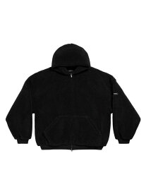 【送料無料】 バレンシアガ メンズ パーカー・スウェット フーディー アウター Outerwear Zip-Up Hoodie Oversized black