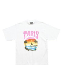 【送料無料】 バレンシアガ メンズ Tシャツ トップス Paris Tropical T-Shirt Medium Fit white