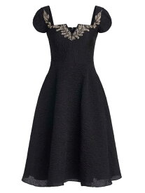 【送料無料】 セイア レディース ワンピース トップス Milena Embellished Jacquard A-Line Dress black