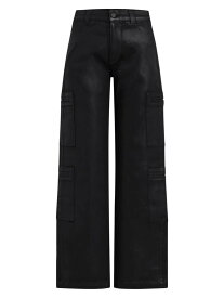 【送料無料】 ハドソンジーンズ レディース デニムパンツ ジーンズ ボトムス Wide-Leg Cargo Jeans coated black beauty