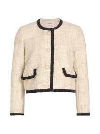 【送料無料】 バッシュ レディース ジャケット・ブルゾン アウター Fedji Cotton-Blend Tweed Crop Jacket ecru