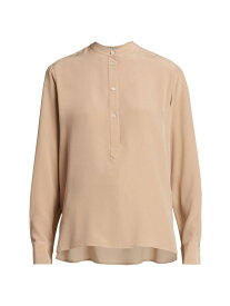 【送料無料】 ステラマッカートニー レディース シャツ トップス Iconic Silk Half-Button Shirt light camel