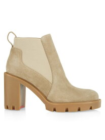 【送料無料】 クリスチャン・ルブタン レディース ブーツ・レインブーツ シューズ Marchacroche 100MM Suede Ankle Booties saharienne