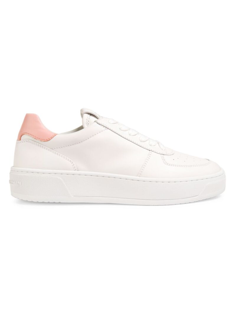 【送料無料】 スチュアート ワイツマン レディース スニーカー シューズ Courtside Low-Top Leather Sneakers white pink