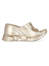 【送料無料】 ジバンシー レディース サンダル シューズ Marshmallow Wedge Sandals In Laminated Rubber dusty gold