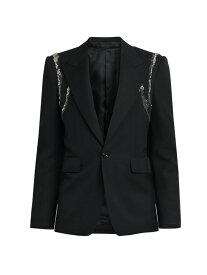 【送料無料】 アレキサンダー・マックイーン メンズ ジャケット・ブルゾン アウター Embroidered Harness Wool Jacket black
