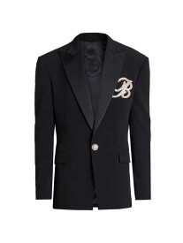 【送料無料】 バルマン メンズ ジャケット・ブルゾン アウター Embroidered One-Button Suit Jacket black