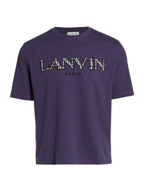【送料無料】 ランバン メンズ Tシャツ トップス Logo Cotton T-Shirt aged purple