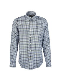 【送料無料】 バーブァー メンズ シャツ トップス Finkle Glen Check Cotton Shirt navy