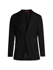 【送料無料】 イザイア メンズ ジャケット・ブルゾン ブレザー アウター Suede Two-Button Blazer black