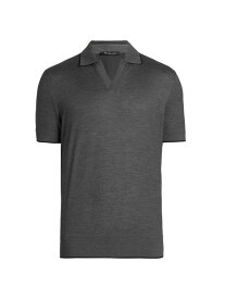 【送料無料】 ロロピアーナ メンズ ポロシャツ トップス Melange Open Collar Polo Shirt grey