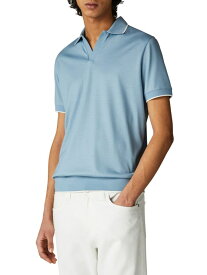 【送料無料】 ロロピアーナ メンズ ポロシャツ トップス Melange Open Collar Polo Shirt blue bell