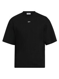 【送料無料】 オフ-ホワイト メンズ Tシャツ トップス Off Stamp Skate Logo T-Shirt black white