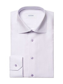 【送料無料】 エトン メンズ シャツ トップス Contemporary-Fit Textured Cotton-Tencel Shirt purple