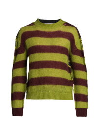 【送料無料】 マルニ メンズ ニット・セーター アウター Half-and-Half Striped Knit Sweater green lime