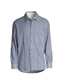 【送料無料】 クレイググリーン メンズ シャツ トップス Frayed Stripe Shirt blue