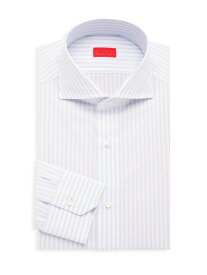 【送料無料】 イザイア メンズ シャツ トップス Striped Cotton Shirt white pale blue