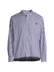 【送料無料】 サカイ メンズ シャツ トップス Thomas Mason Cotton Poplin Shirt navy stripe
