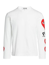 【送料無料】 コム・デ・ギャルソン メンズ Tシャツ トップス Multi Heart Graphic Long-Sleeve Tee white