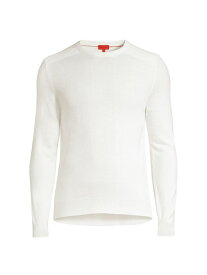 【送料無料】 イザイア メンズ ニット・セーター アウター Lighweight Wool-Blend Crewneck Sweater white