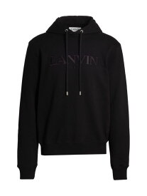 【送料無料】 ランバン メンズ パーカー・スウェット アウター Embroidered Hoodie Sweatshirt black
