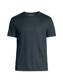 【送料無料】 マジェスティック メンズ Tシャツ トップス Stretch Linen Crewneck T-Shirt marine