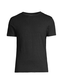 【送料無料】 マジェスティック メンズ Tシャツ トップス Stretch Linen Crewneck T-Shirt noir