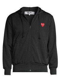 【送料無料】 コム・デ・ギャルソン メンズ パーカー・スウェット アウター Signature Logo Zip-Front Hoodie black