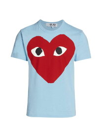【送料無料】 コム・デ・ギャルソン メンズ Tシャツ トップス Large Center Heart Graphic T-Shirt blue