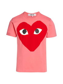 【送料無料】 コム・デ・ギャルソン メンズ Tシャツ トップス Large Center Heart Graphic T-Shirt pink