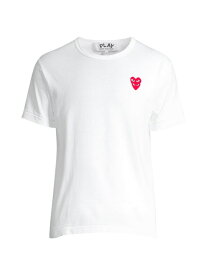 【送料無料】 コム・デ・ギャルソン メンズ Tシャツ トップス Play Double Heart T-Shirt white